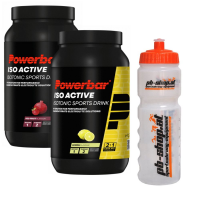 2 PowerBar Iso Active 1320g Dosen + 0,75lt Trinkflasche