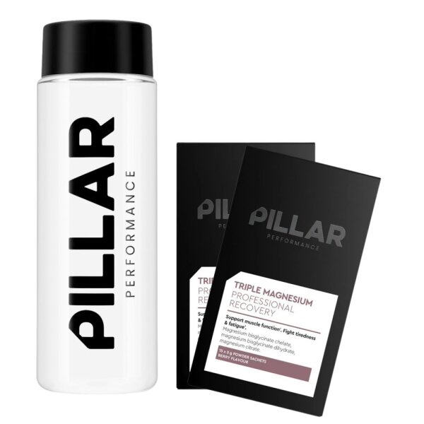 Pillar Shaker mit 2 Triple Magnesium Portionsbeutel