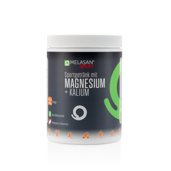 Melasan Sportgetränk mit Magnesium + Kalium 610g Dose Orange