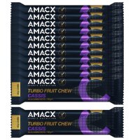 AMACX Turbo FRUIT Chew Bar Gummiriegel 12er Box Cassis...
