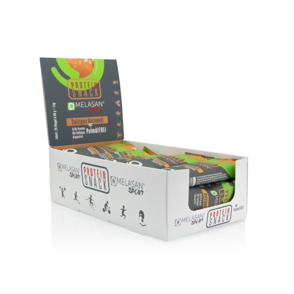 Melasan Protein Snack Riegel 20er Box Salziges Karamell