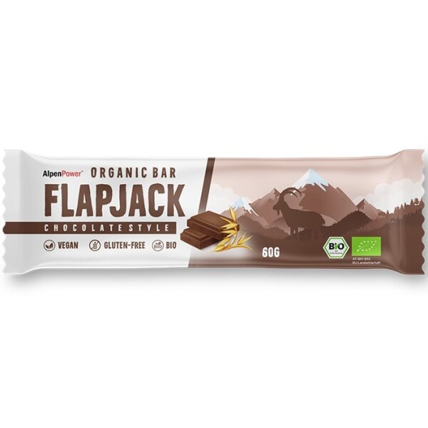 AlpenPower Organic Flapjack Riegel 60 g Chocolate Style