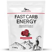 AlpenPower Fast Carb Energy - Himbeere 1000g Beutel
