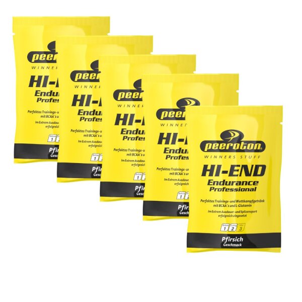 Peeroton Hi End Endurance Energy Drink Professional 40g Sachet 5er Pack Pfirsich