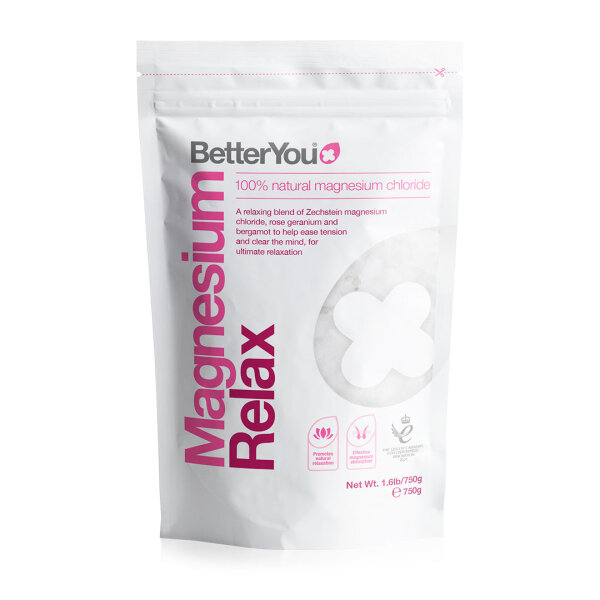 BetterYou Magnesium Relax 750g Badesalz Standbeutel