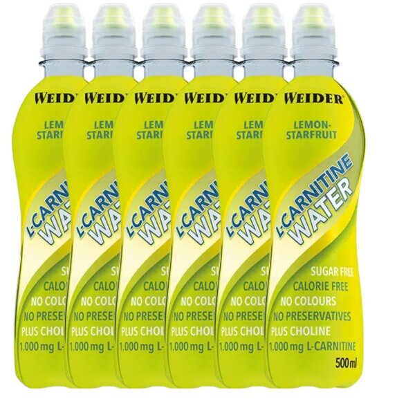 Weider L-Carnitine Drink 6x500ml Pack Lemon-Starfruit  MHD 09-2025