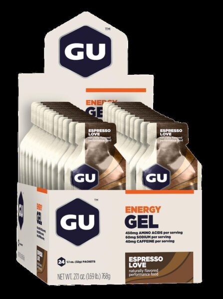 GU Energy Gel 24er Box Espresso Love + Caffeine MHD 10-2025