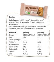 Hafervoll Organic Flapjack Riegel 5er Pack Almond & Rasin