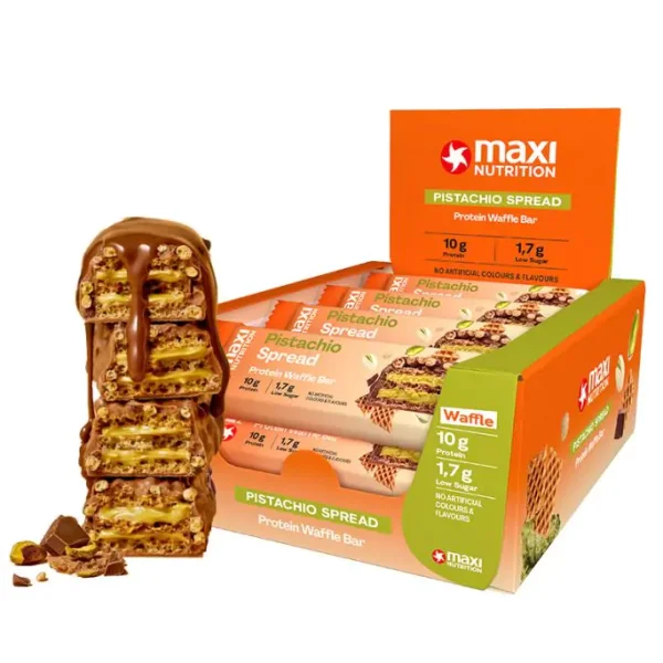 Maxi Nutrition Protein Waffle Bar 12er Box Pistachio Spread
