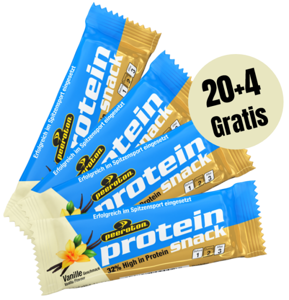 Peeroton Protein Snack Riegel 20 + 4 Aktion MHD 01-2026 Vanille