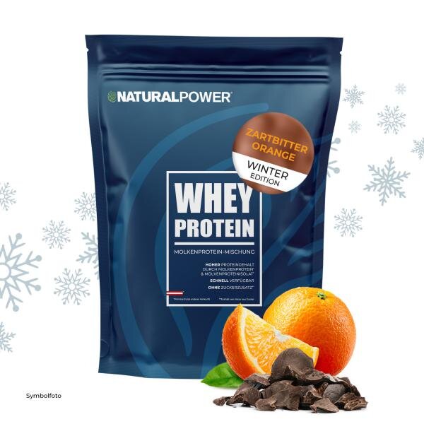 Natural Power Whey Protein 500g Beutel Zartbitter-Orange