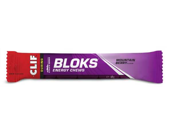 Clif Shot Energy Bloks 18er Box MHD 03-2026 Mountain Berry (Waldbeere)