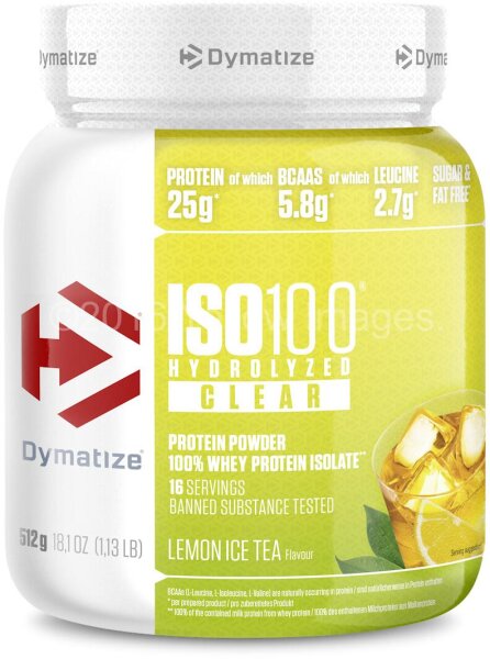Dymatize Iso100 Hydrolyzed - Clear 512g Dose Lemon IceTea