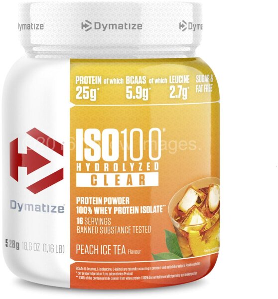 Dymatize Iso100 Hydrolyzed - Clear 528g Dose Peach Ice Tea