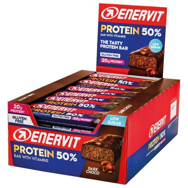 Enervit Protein 50% Riegel Dark Choco 40g 30er Box MHD 06-2026