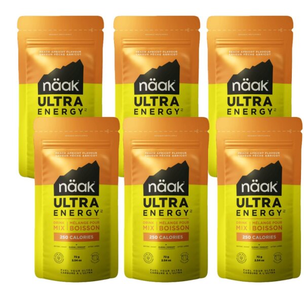 Näak Ultra Energy Drinkmix Einzelbeutel 6er Box Pfirsich-Aprikose