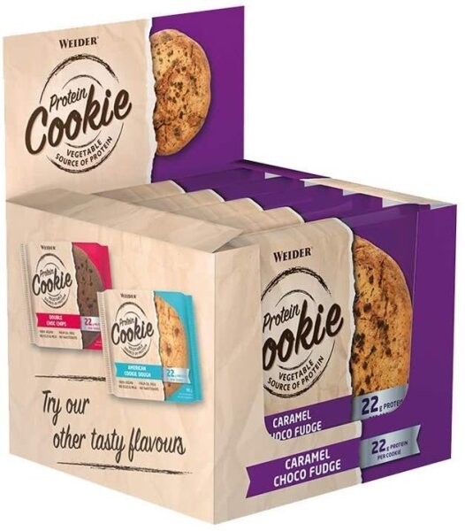 Weider Protein Cookie 12er Box Caramel Choco Fudge MHD 07-2026
