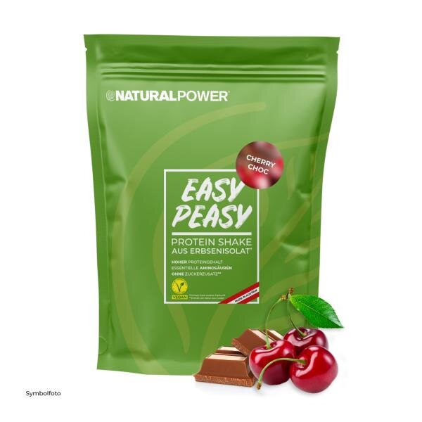 Natural Power Easy Peasy Vegan Protein 1000g Standbeutel Cherry -Choc MHD 07-2026