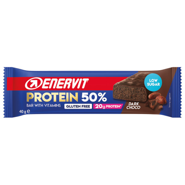 Enervit Protein 50% Riegel Dark Choco 40g MHD 06-2026