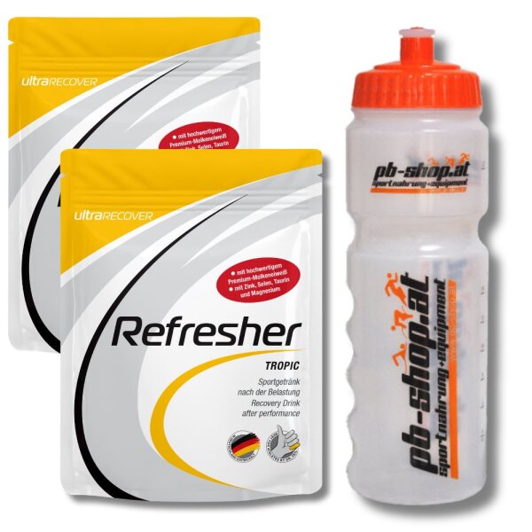 2x Ultrasports ultraRecover Refresher Beutel + Pb Shop.at Flasche