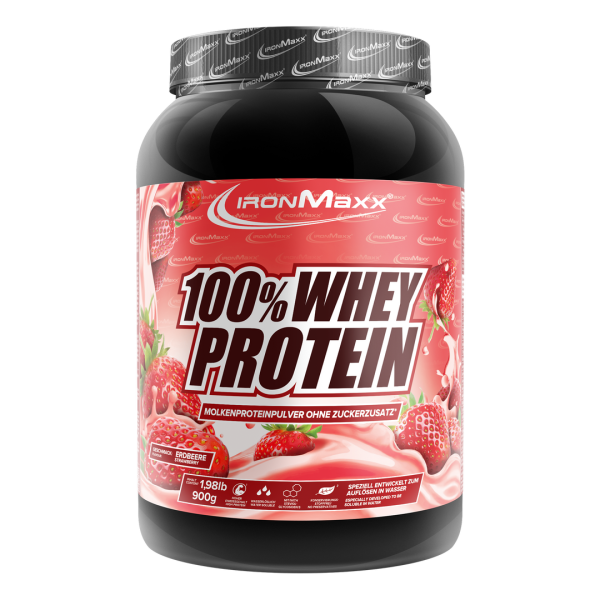 IronMaxx 100% Whey Protein 900g Dose Erdbeere