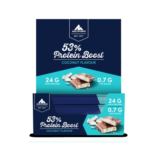 Multipower 53% Protein Boost Bar 20er Box Coconut MHD 09-2026
