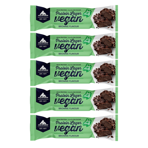 Multipower Protein Layer Vegan Riegel 5er Pack Brownie MHD 09-2026