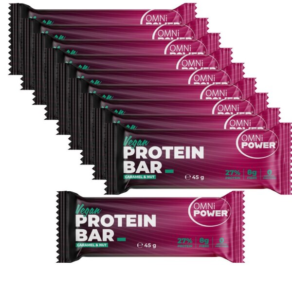 Omni Power Protein Bar 12er Box - vegan MHD 10-2026