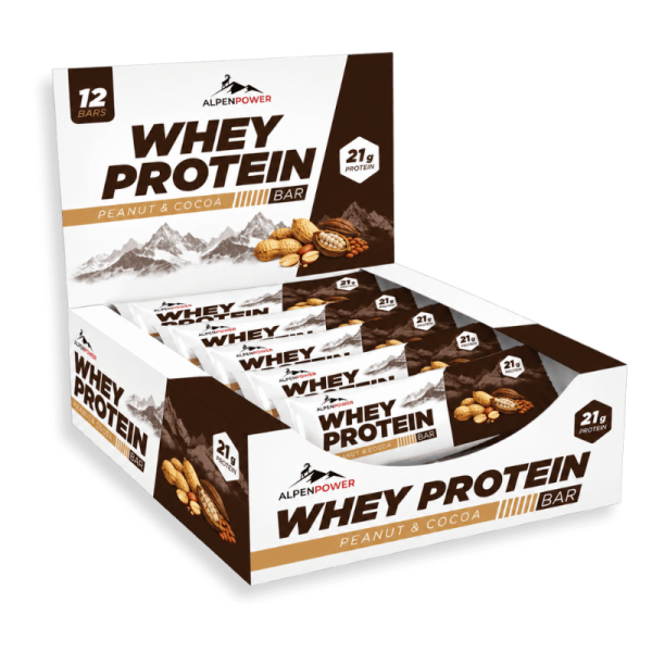 AlpenPower Whey Protein Riegel - Peanut & Cocoa 12er Box