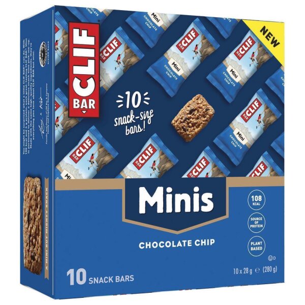 Clif Bar MINI Riegel 10er Box Schoko-Stückchen (Chocolate Chip) MHD 5.10.2026