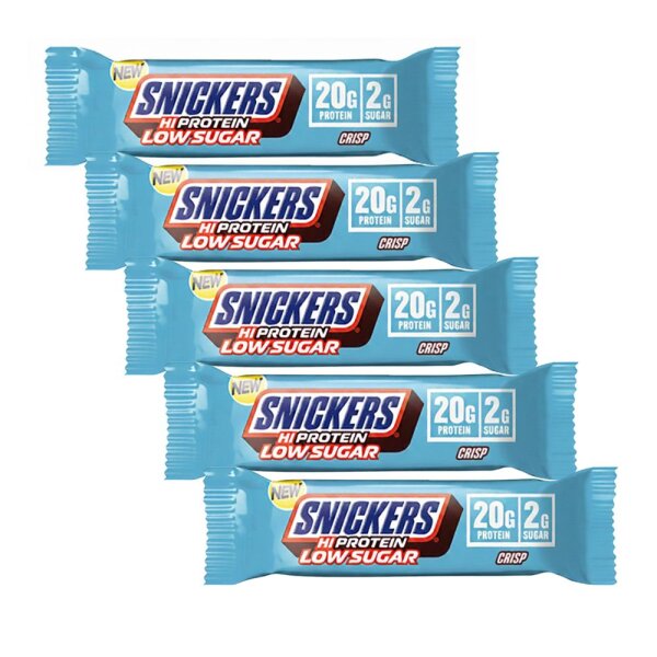 Snickers Hi Protein Crisp Low Sugar Bar 5er Pack MHD 12-2026