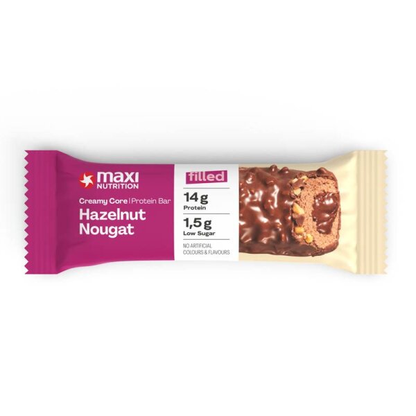 Maxi Nutrition Creamy Core Protein Bar Riegel Hazelnut Nougat MHD 11-2026