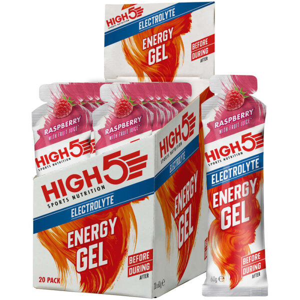 High5 Electrolyte Energy Gel 20er Box Raspberry (Himbeere) MHD 11-2026