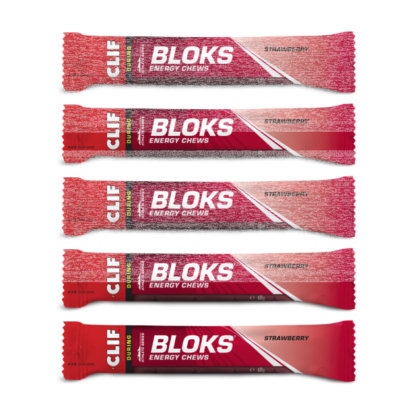 Clif Shot Energy Bloks 5er Pack Strawberry (Erdbeere) MHD 01-2027