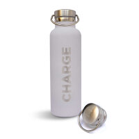 CHARGE Sports Drinks Bottle Thermo Edelstahlflasche 750ml weiß
