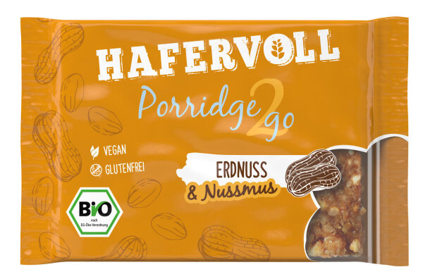 Hafervoll Porridge2go Veganer Bio Riegel