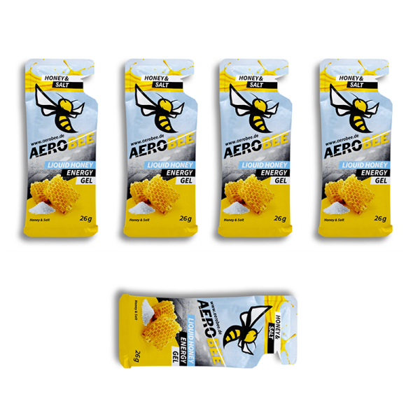 AEROBEE Energy Gel aus Honig LIQUID 5er Pack