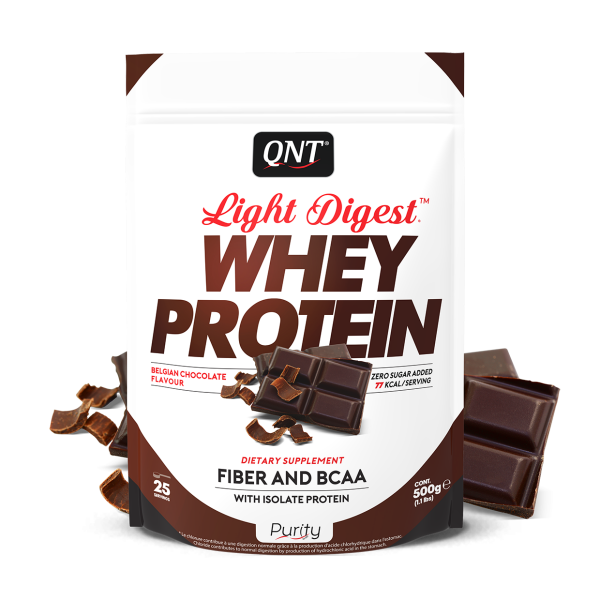 QNT Light Digest Wheyprotein - 500g Proteinpulver Belgian Chocolate
