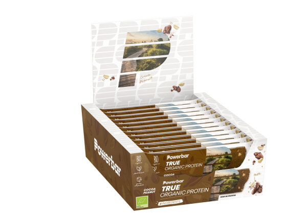 PowerBar True Organic Protein Riegel 16er Box Cocoa Peanut (Kakao Erdnuß)