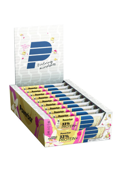 PowerBar Protein Plus 33% Riegel 10er Box Vanilla Raspberry (Vanille Himbeer)