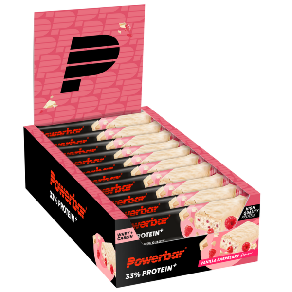 PowerBar Protein Plus 33% Riegel 10er Box Vanilla Raspberry (Vanille Himbeer)
