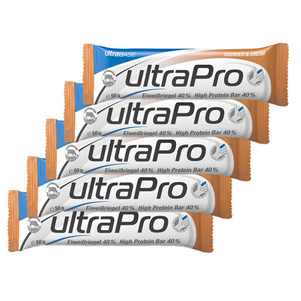 Ultrasports ultraPro 40% Eiweiss Riegel 5er Pack Cookie & Cream