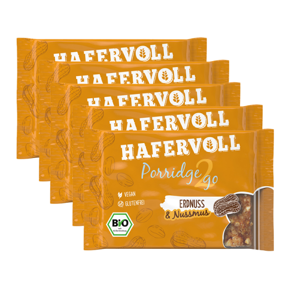 Hafervoll Porridge2go Veganer Bio Riegel 5er Pack gemischt