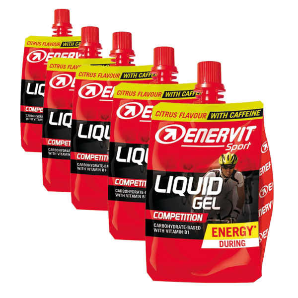 Enervit Sport Competition Liquid Gel 5er Pack Black Cherry+Koffein