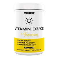 Weider Vitamin D3/K2 + Magnesium 120er Kapseldose