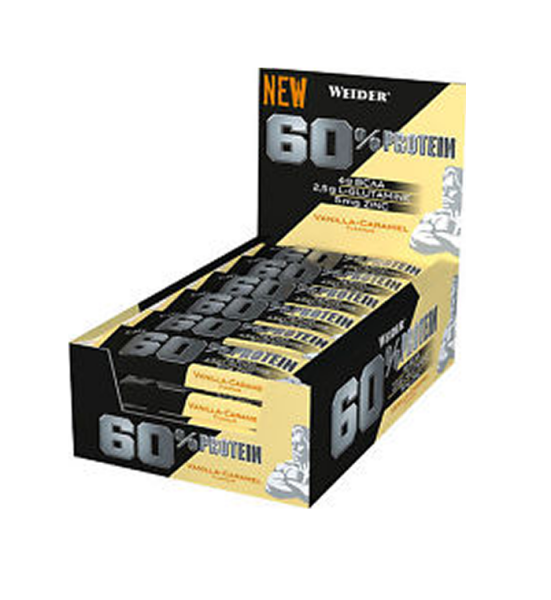 Weider 60% Protein Riegel 24er Box Vanilla - Caramel