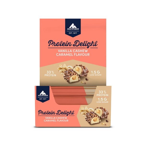 Multipower Protein Delight Riegel 18er Box Vanilla Cashew Caramel