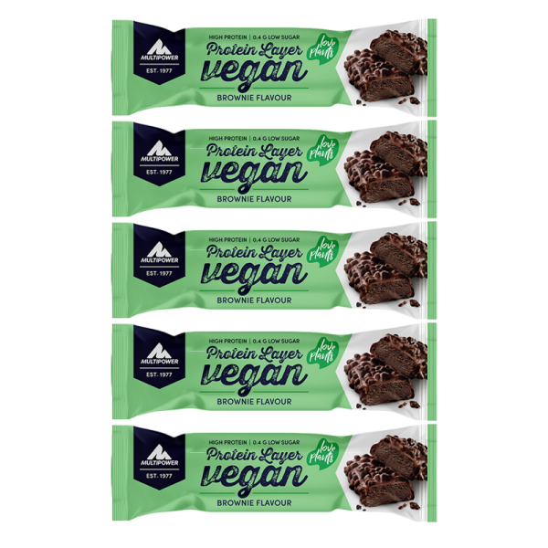 Multipower Protein Layer Vegan Riegel 5er Pack Brownie