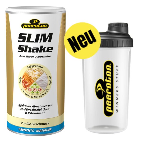 Peeroton Slimshake Gewichtsmanager 500g Dose + Shaker Vanille