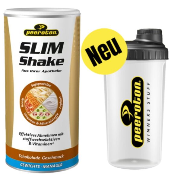 Peeroton Slimshake Gewichtsmanager 500g Dose + Shaker Schokolade